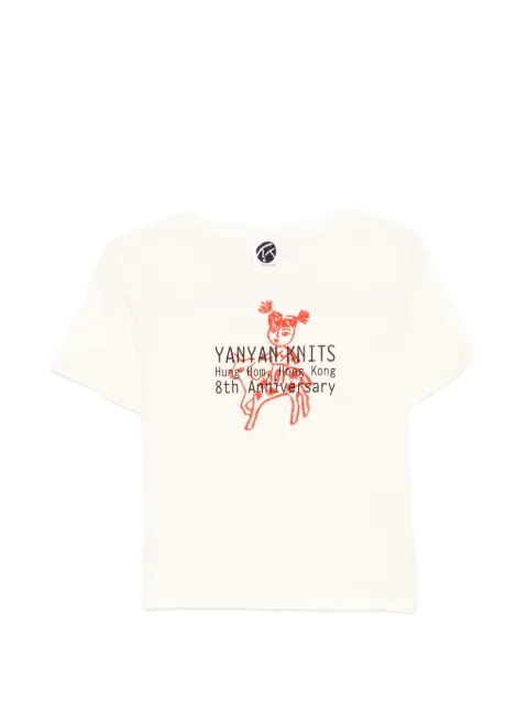 YANYAN KNITS printed T-shirt Neutrals YYWT260941
