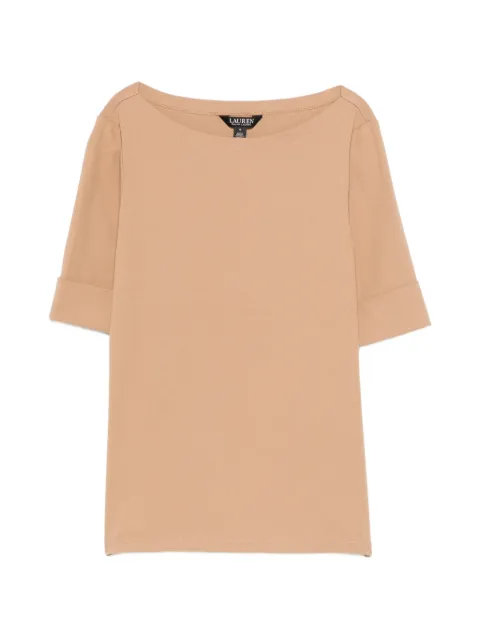 Lauren Ralph Lauren boat neck cuffed T-shirt Neutrals 200654963