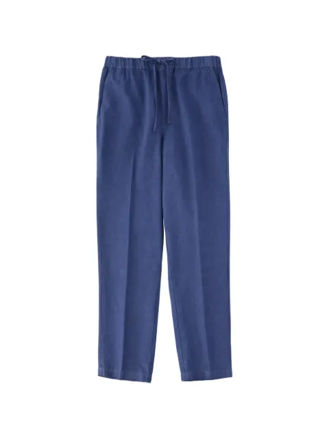 120% Lino drawstring-waist linen trousers Blue 33ALIM29CK