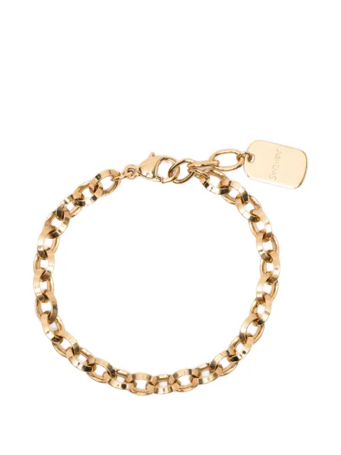 Saint Laurent logo-plaque cable-link bracelet Gold 858917Y1500