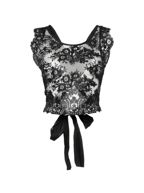 Maurizio Braschi lace tie-back top Black W08603081