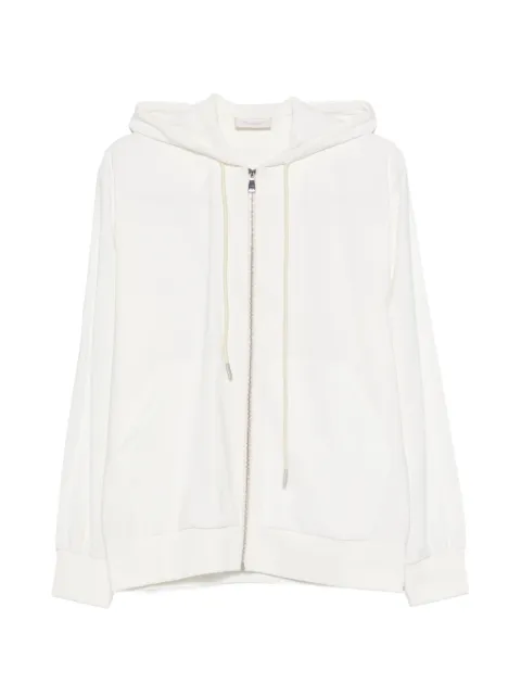 YES LONDON zip-fastening hoodie White XMF398