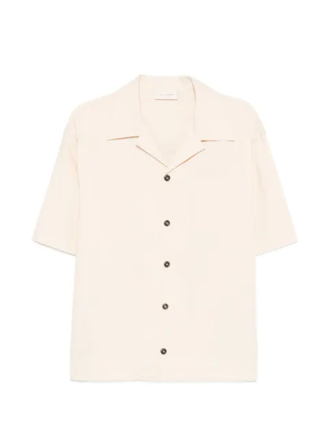 YES LONDON camp-collar short-sleeve shirt Neutrals XCM7226