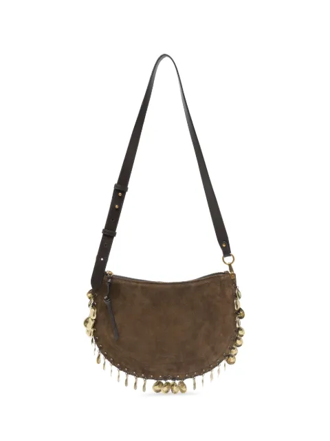 ISABEL MARANT Oskan coin-embellished suede cross body bag Brown BF0066FHD2C16M
