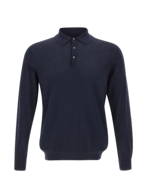 Kangra long-sleeve ribbed polo shirt Blue 300403038