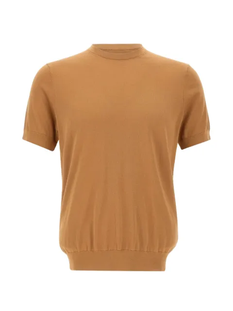 DIKTAT short-sleeve crew-neck sweater Neutrals DK17036TABACCO