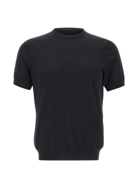 DIKTAT short-sleeve crewneck cotton sweater Black DK17036NERO