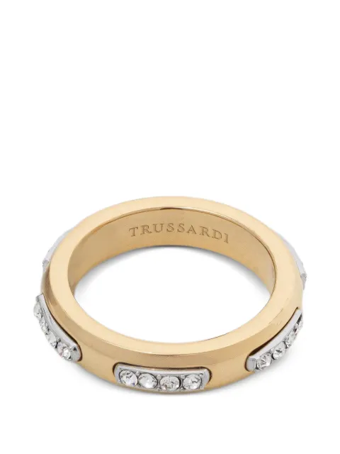 Trussardi crystal-embellished band ring Gold TJAYY110