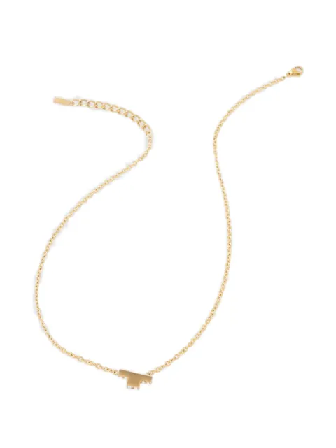Trussardi crystal-embellished logo-pendant necklace Gold TJAXC10