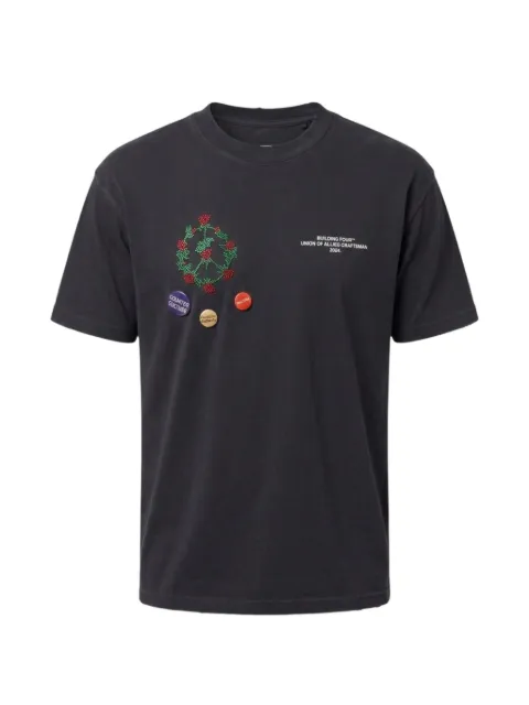 BLDG4 flower-embroidered T-shirt Grey C611306
