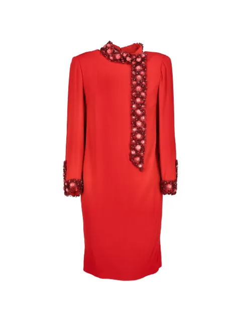 Vintage beaded-embellishment dress Red W2111161