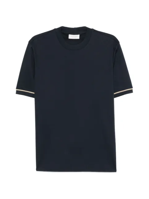YES LONDON stripe-trim T-shirt Blue XM4292
