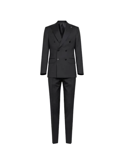 D4.0 double-breasted peak lapels suit Brown 8876019901