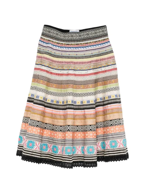LENA HOSCHEK ribbon-detail A-line midi skirt Neutrals SWINGRIBBON