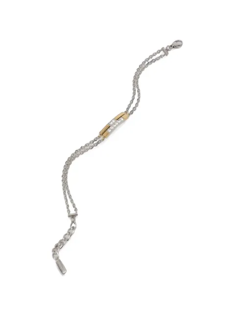 Trussardi crystal-embellished double-chain bracelet Silver TJAXC27