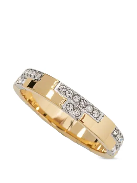 Trussardi crystal-embellished band ring Gold TJAXC390