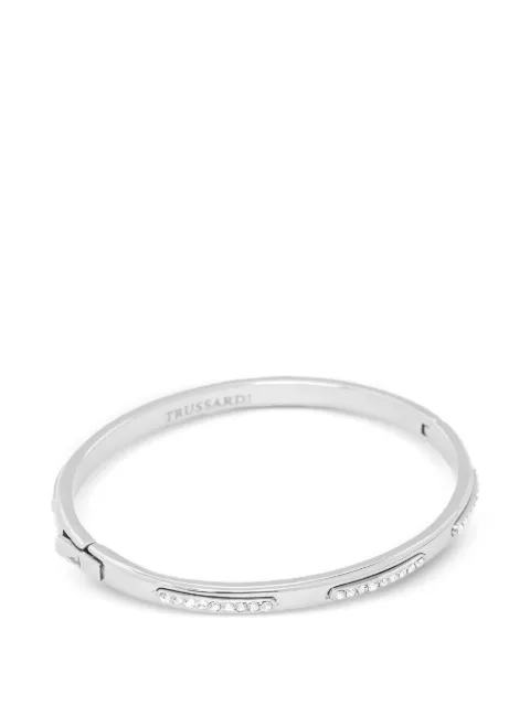 Trussardi crystal-embellished bangle bracelet Silver TJAYY06