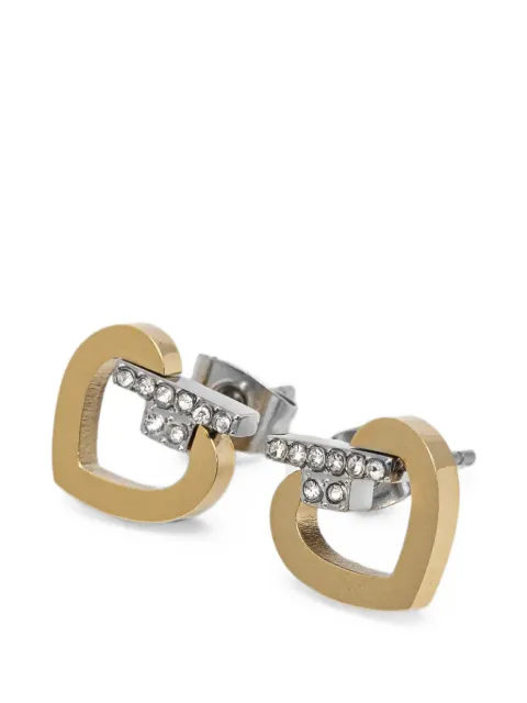 Trussardi crystal-embellished heart earrings Gold TJAXC49