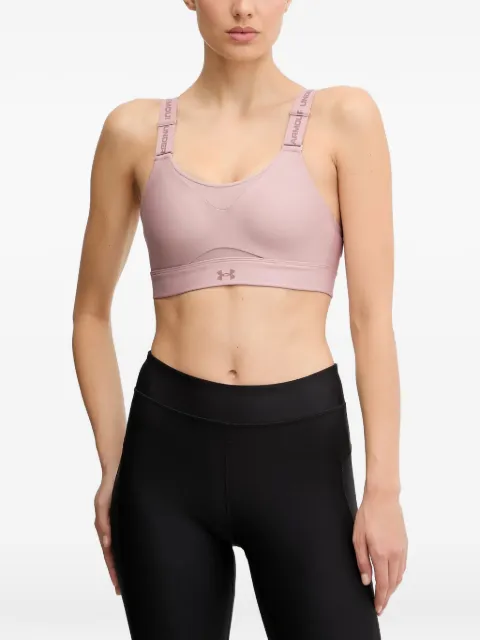 Under Armour logo-strap mesh-panel sports bra Pink 1384112