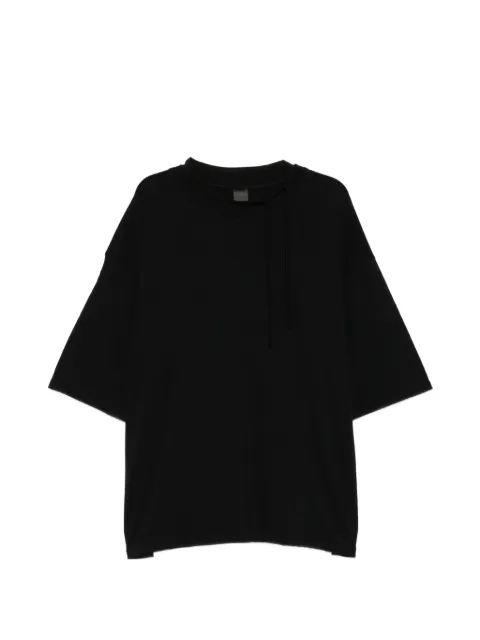 The Viridi-Anne double neck T-shirt Black VI398701