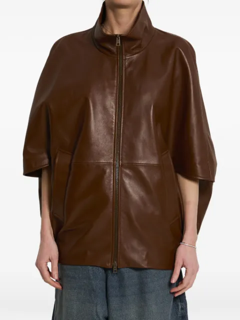 Balenciaga Cocoon leather jacket Brown 871987TUS11