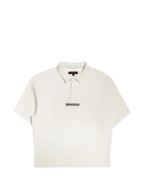 Pleasures logo-embroidered polo shirt Neutrals P26SP032ECRU