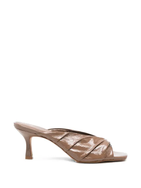 CARRANO ruched crossover-strap sandals Brown 322078