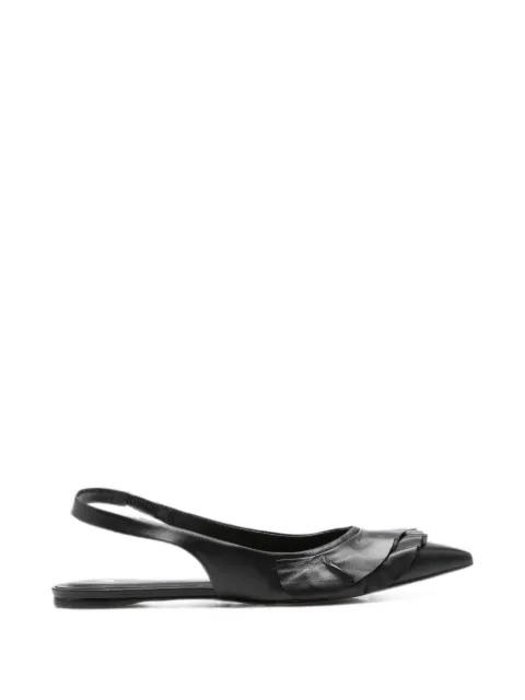 CARRANO ruffled pointed-toe flat pumps Black 507113