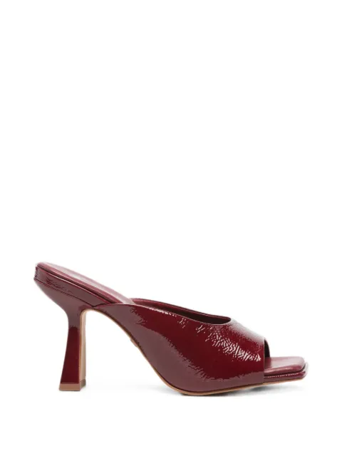 CARRANO patent-finish square-toe mules Red 513001