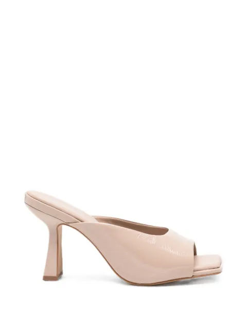 CARRANO patent-finish square-toe mules Neutrals 513001