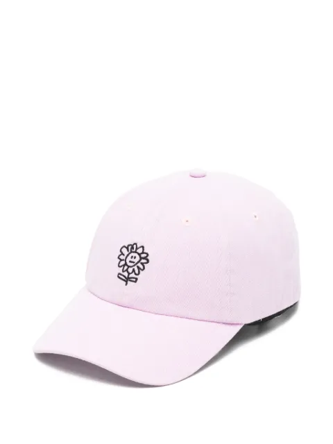 Sunflower flower-embroidered baseball cap Purple 8037