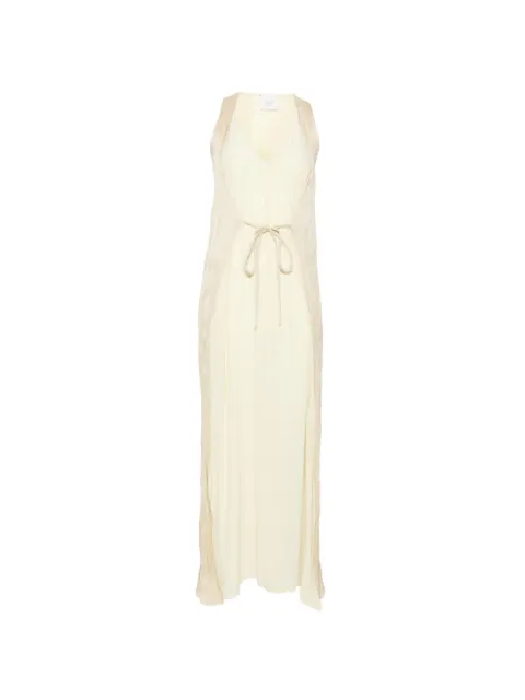 Alysi V-neck tied maxi dress Neutrals 116334P6204