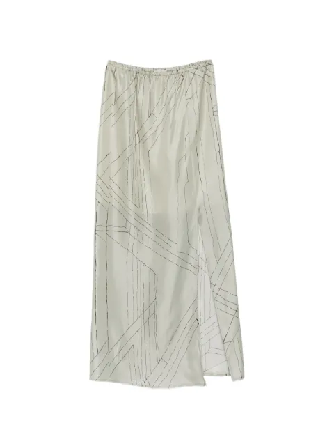Alysi graphic-print slit skirt Green 116034P6223