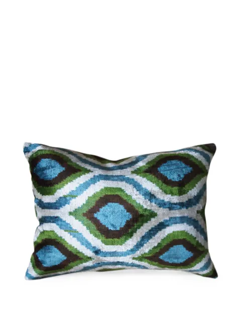 Les-Ottomans ikat-print cushion Blue V10040X50S