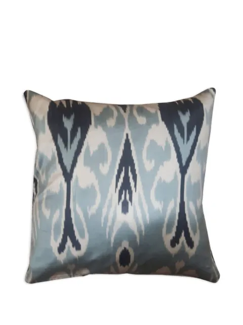 Les-Ottomans ikat-print silk cushion Blue SI2950X50S