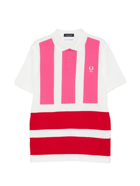 Comme Des Garçons Shirt striped logo-embroidered polo shirt White FQT502