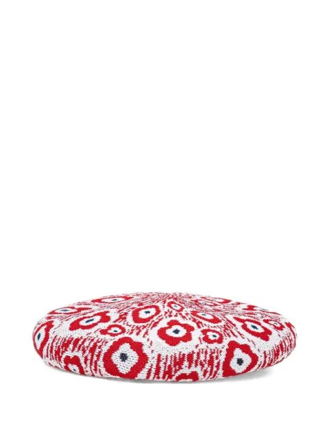 Kangol floral-intarsia beret Red K3750