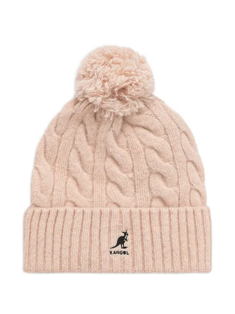 Kangol cable-knit pom-pom beanie hat Neutrals K4460SM