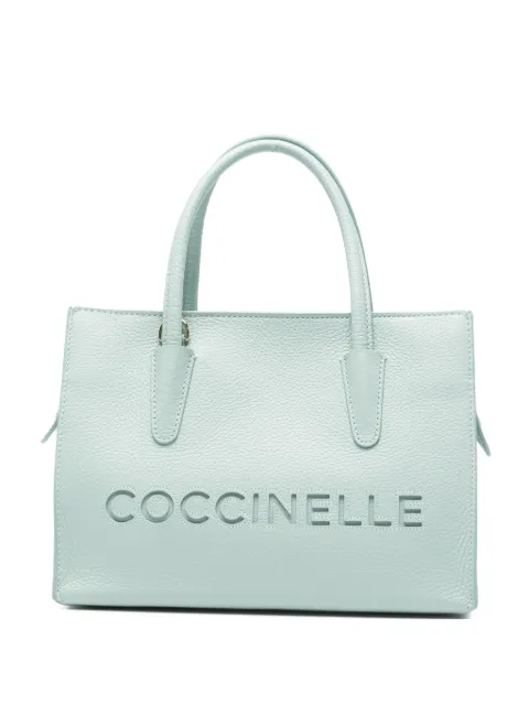 Coccinelle debossed-logo leather tote bag Blue E1UAK180101