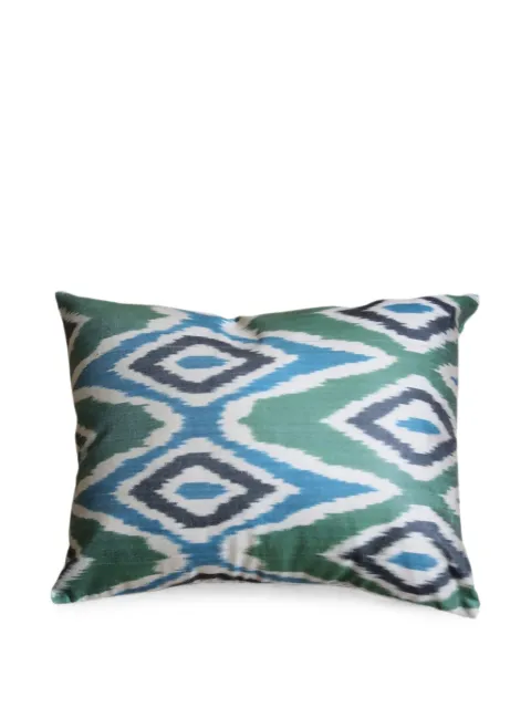 Les-Ottomans ikat-pattern cushion Green S10240X60S