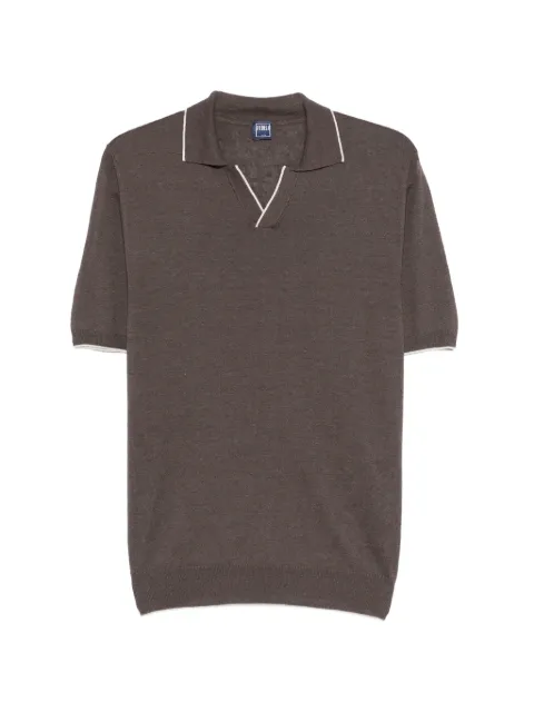 Fedeli V-neck T-shirt Brown MU005726