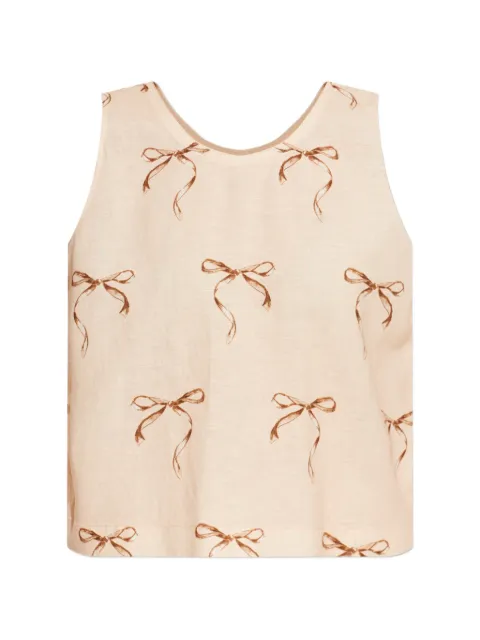 Forte Forte bow-print top Neutrals 14916MYTOP