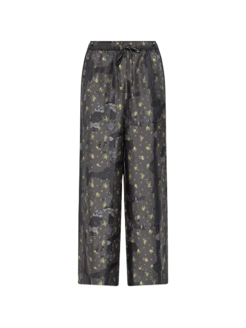 GANNI floral-pattern trousers Grey A1080121