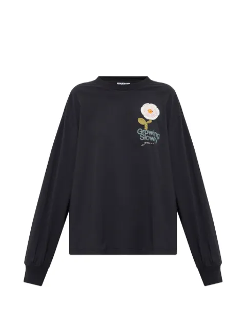 GANNI logo-embroidered sweatshirt Black A1050176