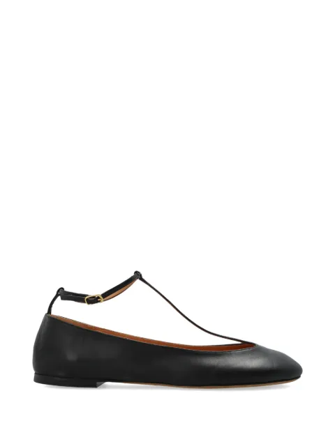 ODISSI T-strap buckled leather ballet flats Black OD46024A23000