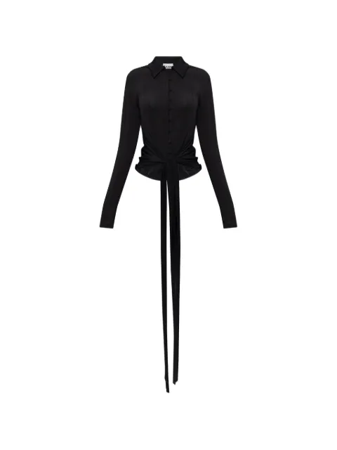 GANNI tie-detail blouse Black A1040237