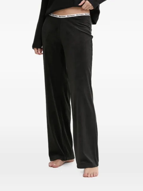 Juicy Couture logo-waistband ribbed pajamas Black JCLAS125504