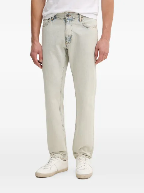 Sisley acid-wash logo-patch jeans Blue 4YDCSE02I