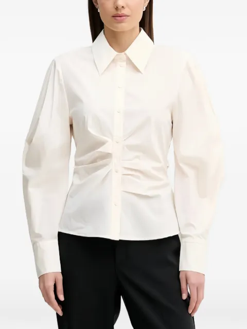 Sisley puffed-sleeves gathered shirt Neutrals 5V5TLQ0AE