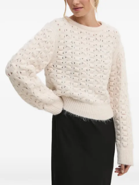 Sisley chunky-knit long-sleeve sweater Neutrals 145YM105A